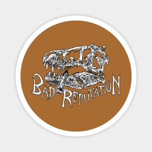 Bad Reputation T-Rex Skull white version Magnet